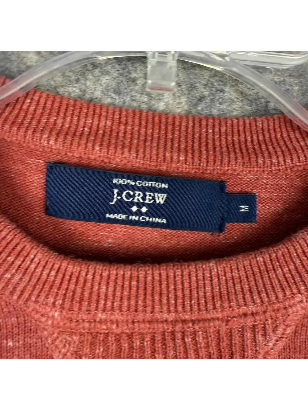 J. Crew Men’s Lightweight Sweatshirt Heather Red Medium Cotton EUC 796